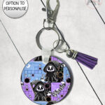 grim reaper gamer keyring / bag tag option to personalise
