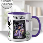 gothic witch & crystal ball mystical fantasy mug and/or coaster optional to personalise