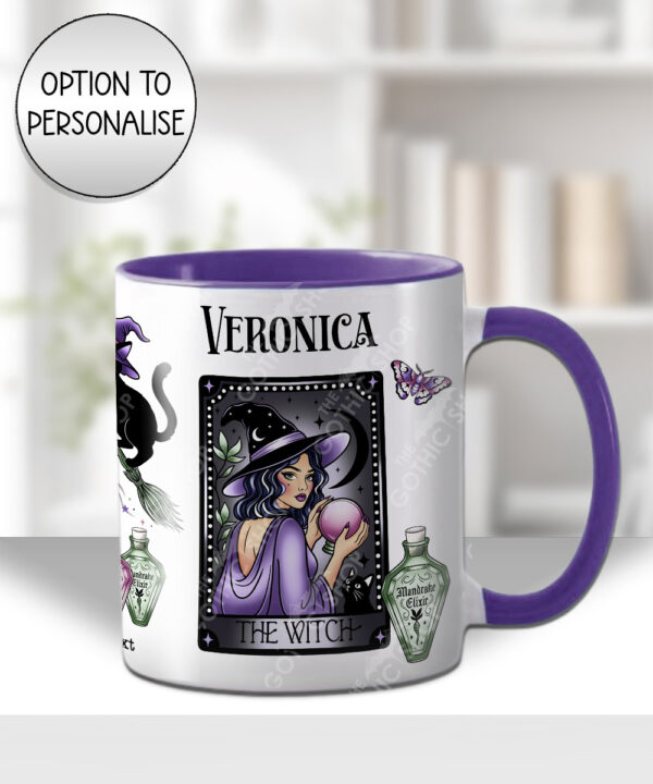 gothic witch & crystal ball mystical fantasy mug and/or coaster optional to personalise