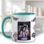 gothic witch & crystal ball mystical fantasy mug and/or coaster optional to personalise