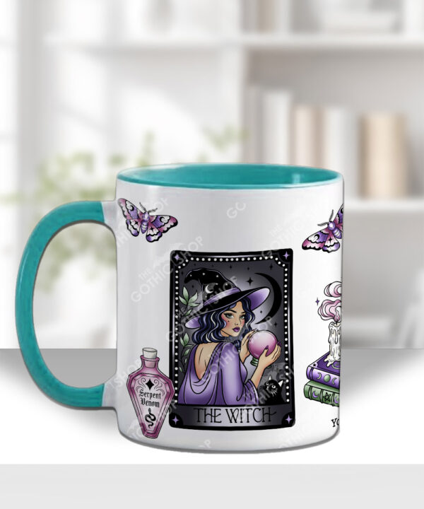 gothic witch & crystal ball mystical fantasy mug and/or coaster optional to personalise
