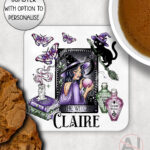 gothic witch & crystal ball mystical fantasy mug and/or coaster optional to personalise