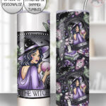 gothic witch & crystal ball mystical fantasy straight tumbler option to personalise