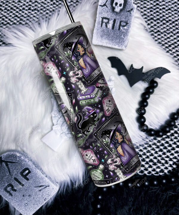 gothic witch & crystal ball mystical fantasy straight tumbler option to personalise