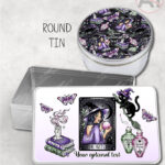 gothic witch & crystal ball mystical fantasy storage tin option to personalise
