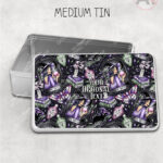 gothic witch & crystal ball mystical fantasy storage tin option to personalise