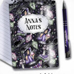 gothic witch & crystal ball mystical fantasy notebook journal option to personalise
