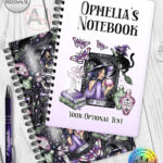 gothic witch & crystal ball mystical fantasy notebook journal option to personalise