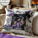 gothic witch & crystal ball mystical fantasy velvet cushion option to personalise