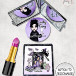 gothic witch & crystal ball mystical fantasy compact mirror option to personalise