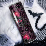 gothic spiders and bleeding hearts personalised straight tumbler