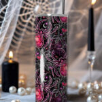 gothic spiders and bleeding hearts personalised straight tumbler