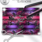 gothic spiders and bleeding hearts personalised glass chopping board