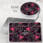 gothic spiders and bleeding hearts personalised storage tin