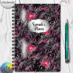 gothic spiders and bleeding hearts personalised notebook journal