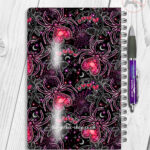 gothic spiders and bleeding hearts personalised notebook journal