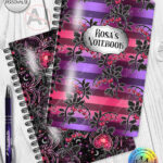 gothic spiders and bleeding hearts personalised notebook journal