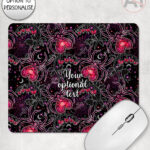 gothic spiders and bleeding hearts personalised mouse mat
