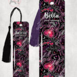 gothic spiders and bleeding hearts personalised bookmark