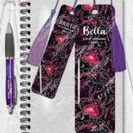 gothic spiders and bleeding hearts personalised bookmark
