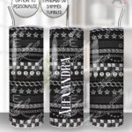 emo gothic punk studded straps print personalised straight tumbler