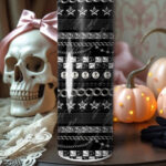 emo gothic punk studded straps print personalised straight tumbler