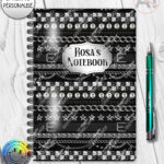 emo gothic punk studded straps print personalised notebook journal