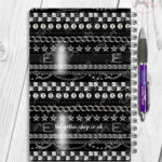 emo gothic punk studded straps print personalised notebook journal