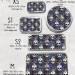 gothic skulls, butterflies and purple rose personalised storage tin